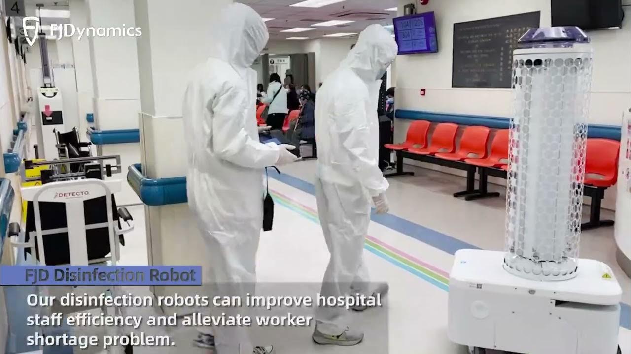 FjdRobot's tweet card. FJD Disinfection Robot | Supporting Hong Kong Hospitals Fighting Covid