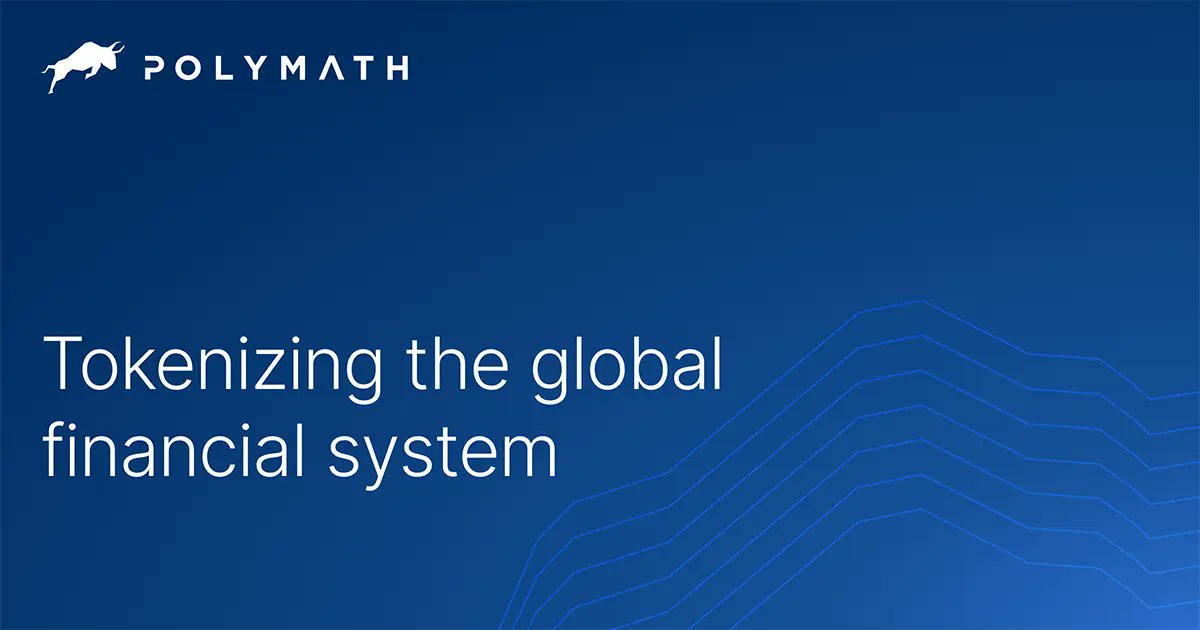 PolymathNetwork's tweet card. Polymath makes smart digital investments easy — all in one platform. One institutional-grade platform to digitize real world assets represented as security tokens and operated through smart contracts.