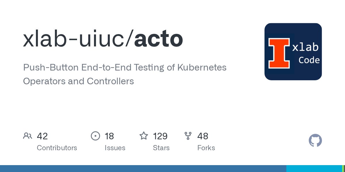dims's tweet card. Push-Button End-to-End Testing of Kubernetes Operators and Controllers - xlab-uiuc/acto