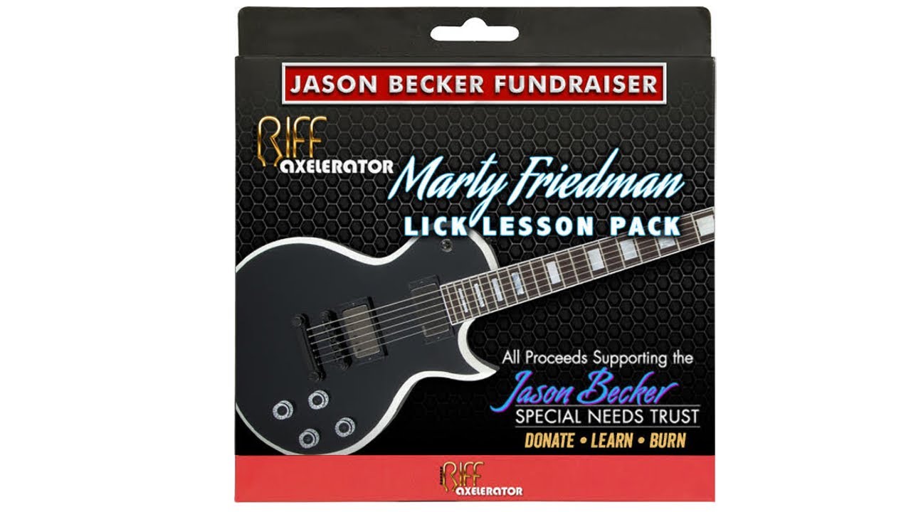 jasonelibecker's tweet card. Donate, learn, burn! Learn Marty Friedman licks while helping Jason...