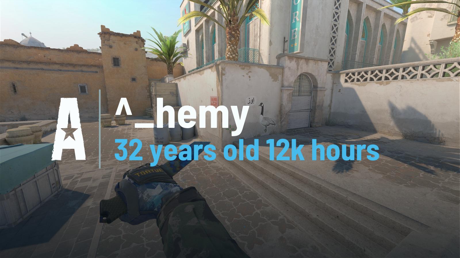 hemycsgo's tweet card. 32 years old 12k hours