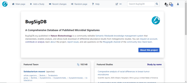 folakunmiesther's tweet card. Image of the BugSigDB Homepage ( Welcome back! It’s been an interesting couple of weeks as an Outreachy intern at Bioconductor. I’ve been working on the Microbiome Study Curation projec…