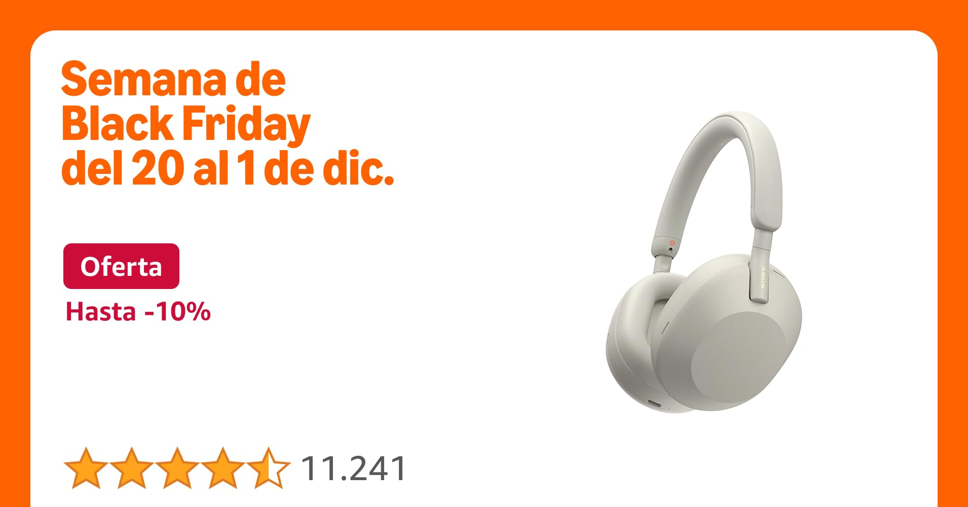techchollos's tweet card. Presentamos los WH-1000XM5 de Sony, nuestros mejores auriculares inalámbricos con Noise Cancelling: Con cuatro micrófonos en cada auricular, el sonido ambiente es captado incluso con precisión, y el...