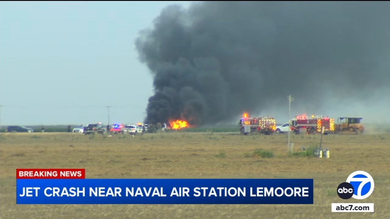 MilTechAV's tweet card. F-35 fighter jet crashes in California field; pilot ejects safely