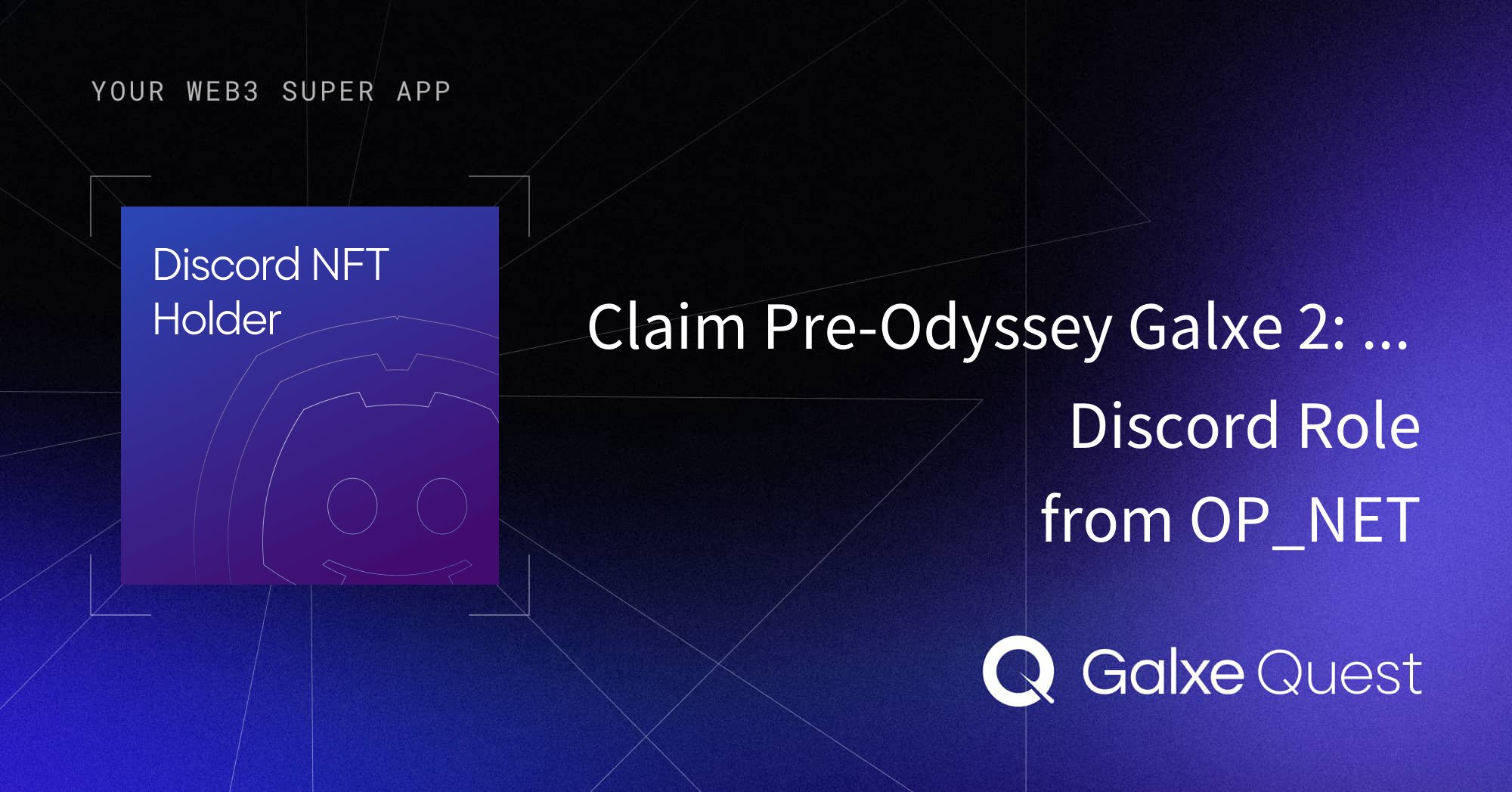 web3sam's tweet card. Join Pre-Odyssey Galxe 2: 🌄 Ascendant’s Ritual by OP_NET on Galxe. Claim Discord role to build your Web3 digital identity.
