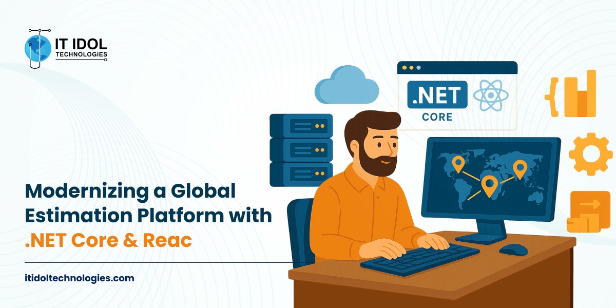 itidoltech's tweet card. Discover how Idol Technologies upgraded a leading global estimation platform’s backend, APIs, and data architecture using .NET Core and React, building a scalable, future-ready system for infrastru...