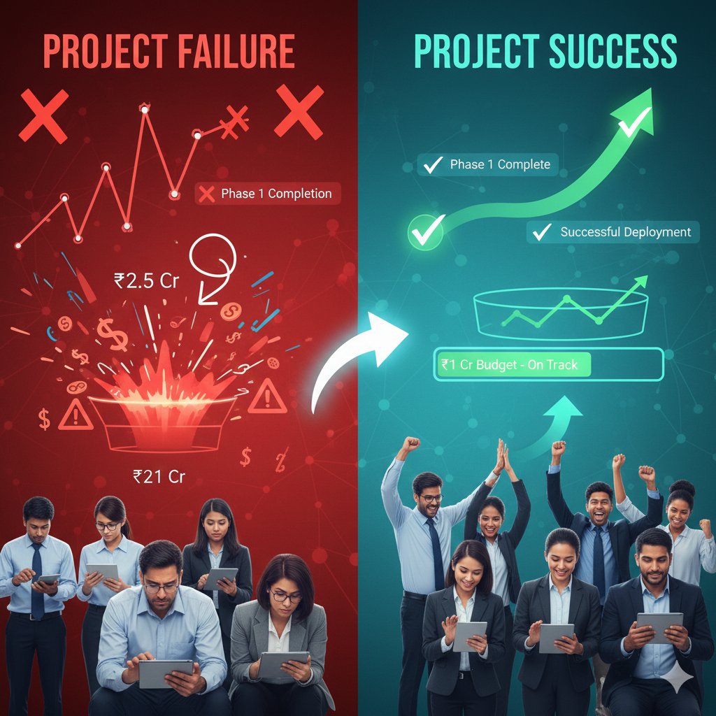 Aquartia_Tech's tweet card. Discover why 30% of software projects fail: cost overruns, poor requirements. Learn strategies for timely delivery for enterprises.