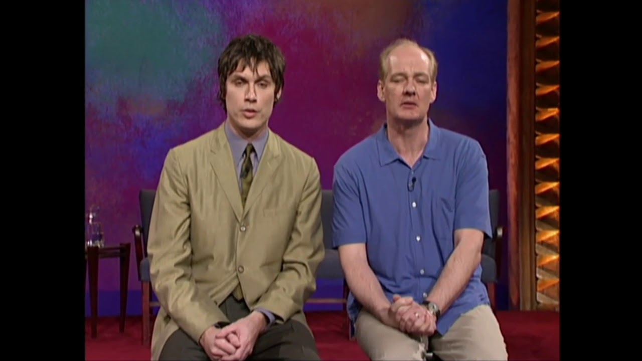exobyte_tech's tweet card. Whose Line: Colin makes Jeff crack the same smile 12 years later