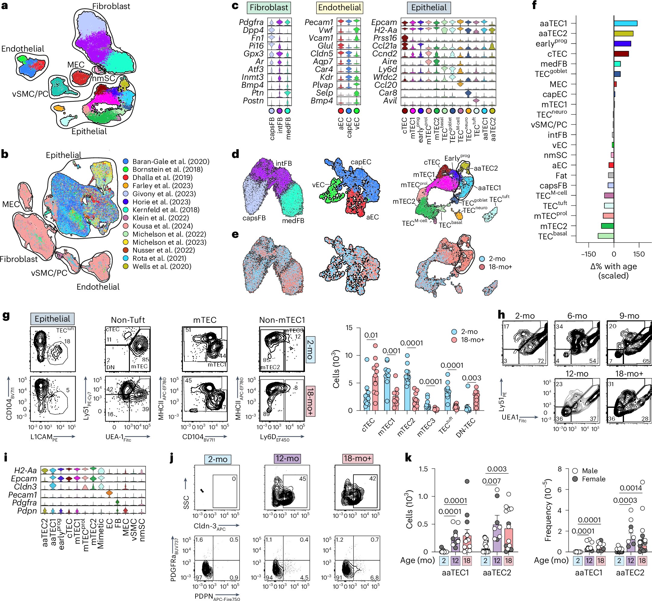 Dudakov_Lab's tweet card. Nature Immunology - Here the authors identify age-associated changes in the epithelial cell compartment of the thymus that form high-density nonproductive microenvironmental niches that contribute...