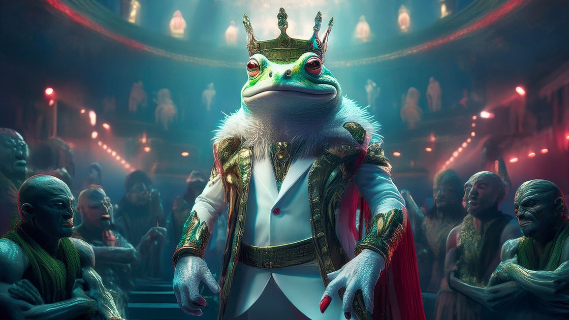 tondarkpepehive's tweet card. No Kings but King Pepe on Pepe Power up Day! ... by titusfrost