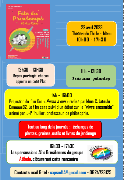 BvsEnTransition's tweet card. par Cap Sud EmergencesDemain samedi 22 avril au Théâtre du Thelle à Méru, 10h00 – 17h30Le printemps c’est la douceur, la joie de vivre, la régénération de la faune et de la flore, retrouvées.…