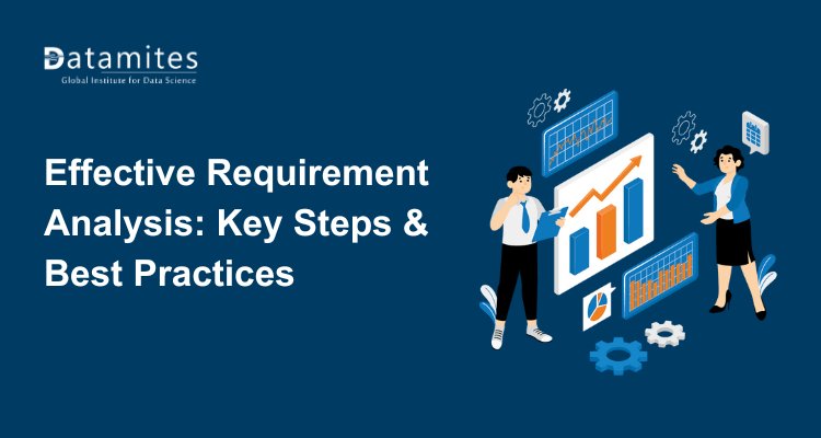 DataMites's tweet card. Learn the key steps and best practices for effective requirement analysis. Explore techniques like BPMN, flowcharts, and gap analysis, along with real-world examples to streamline workflows and...