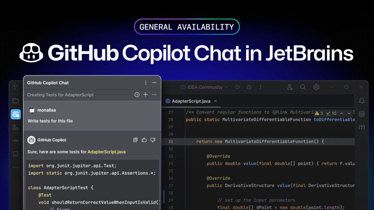 Ramoonus's tweet card. Microsoft's GitHub has released GitHub Copilot Chat for JetBrains IDEs such as IntelliJ IDEA. It's available for everyone to use now following a private beta but requires a subscription.