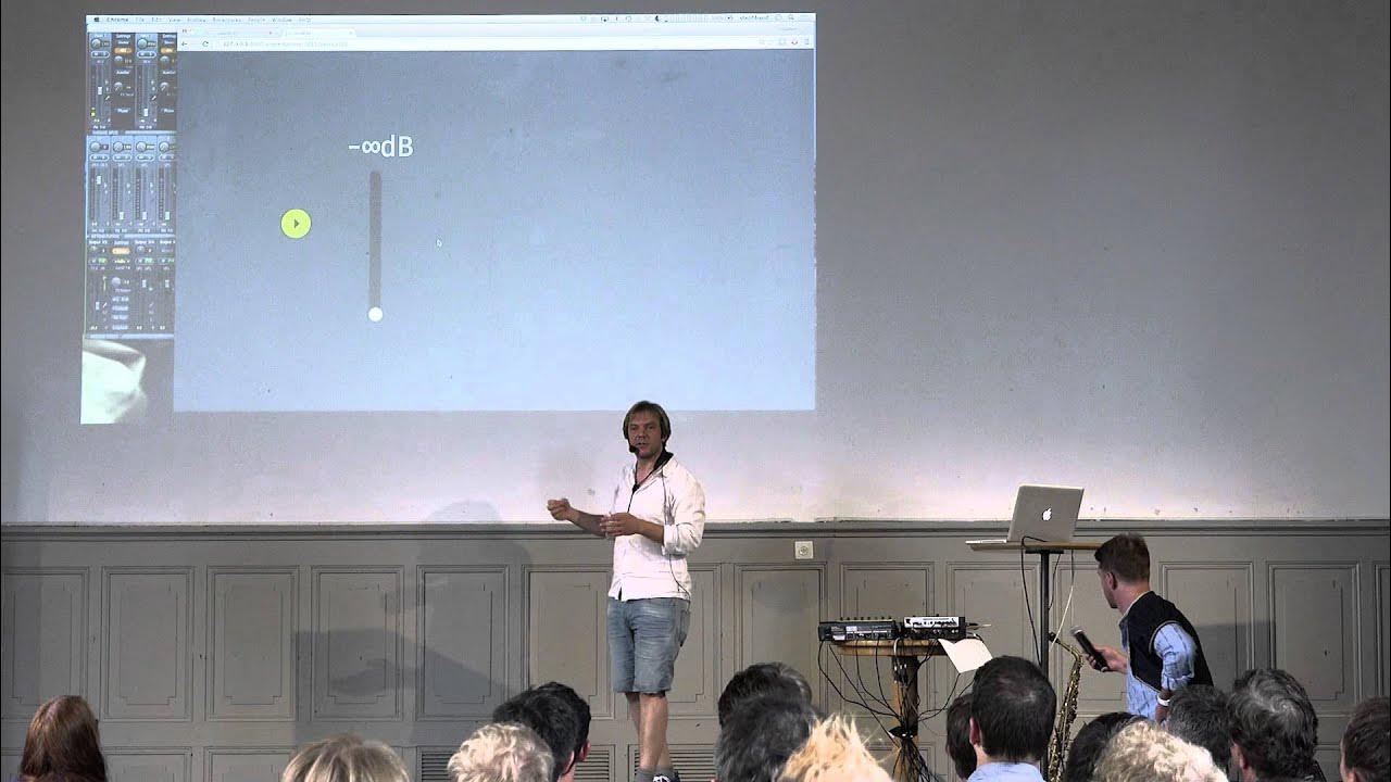 SwissJS's tweet card. SwissJS 2015 - Stephen Band - Creating UIs for the Web Audio API