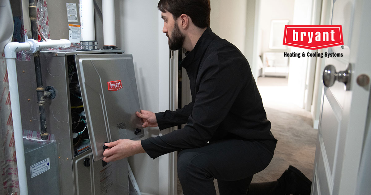 Advhtginc's tweet card. If you're preparing for sweater weather, make sure your HVAC is too. A quick HVAC tune-up means reliable heat, lower costs, and peace of mind. Call your Bryant dealer and schedule today! #BryantPromo