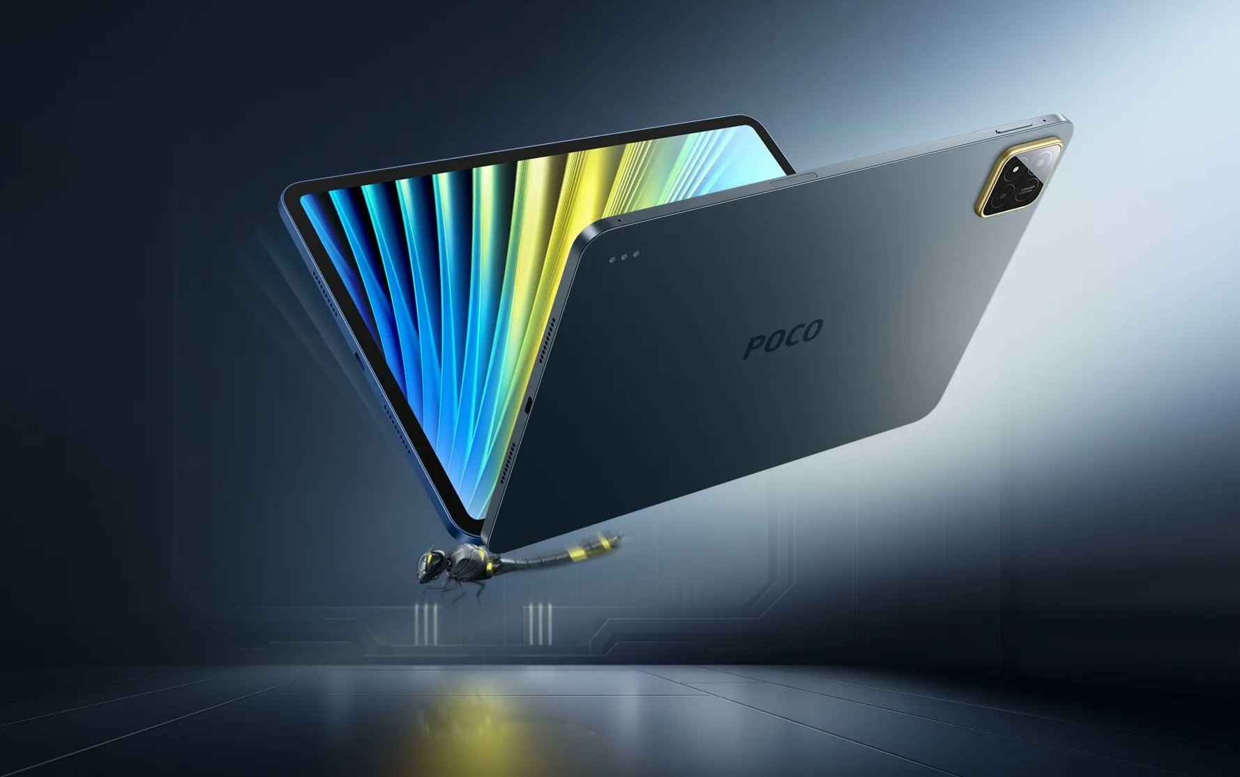 BlogNT's tweet card. POCO lance deux tablettes : la POCO Pad X1 (399 $, écran 3.2K 144 Hz) et la POCO Pad M1 (329 $). La Pad M1 mise sur l'endurance avec une batterie record de 12 000 mah et un grand écran 12,1 pouces.