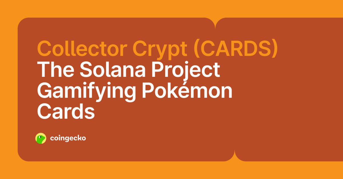 coingecko's tweet card. Collector Crypt is a Solana platform tokenizing Pokemon cards with a gacha system that offers buybacks and a treasury-backed utility token (CARDS).