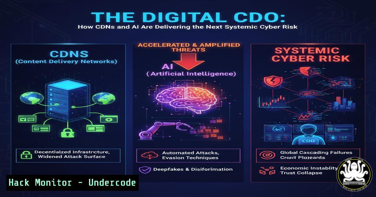 UndercodeUpdate's tweet card. The Digital CDO: How CDNs and AI Are Delivering the Next Systemic Cyber Risk - "Undercode Testing": Monitor hackers like a pro. Get real-time updates,
