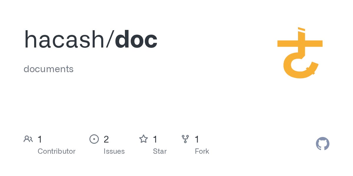 hacashorg's tweet card. documents. Contribute to hacash/doc development by creating an account on GitHub.