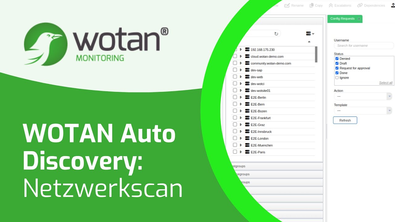 WotanMonitoring's tweet card. WOTAN Auto Discovery: Netzwerkscan