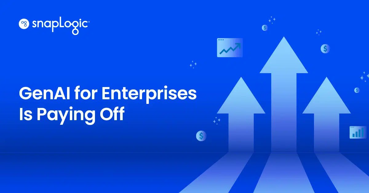 SnapLogic's tweet card. The advancement of AI-powered enterprises is already starting to pay off by transforming customer service and operational efficiency.