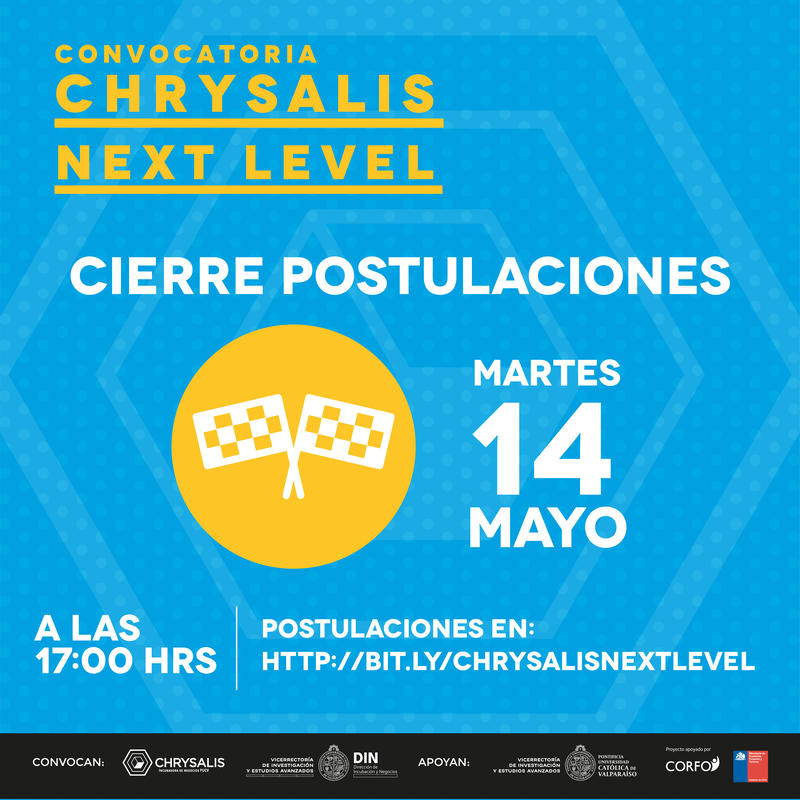 pcofre's tweet card. EMPRENDEDORES!! La Incubadora Chrysalis se encuentra liderando una nueva convocatoria, donde podrás postular tu proyecto y adjudicarte un fondo de innovación de HASTA 60 MM. El cierre de la convoca...