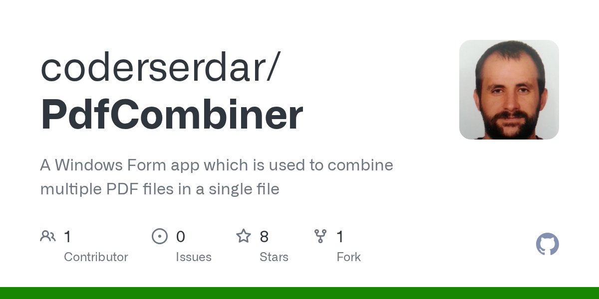 drfuchserdar's tweet card. A Windows Form app which is used to combine multiple PDF files in a single file - coderserdar/PdfCombiner