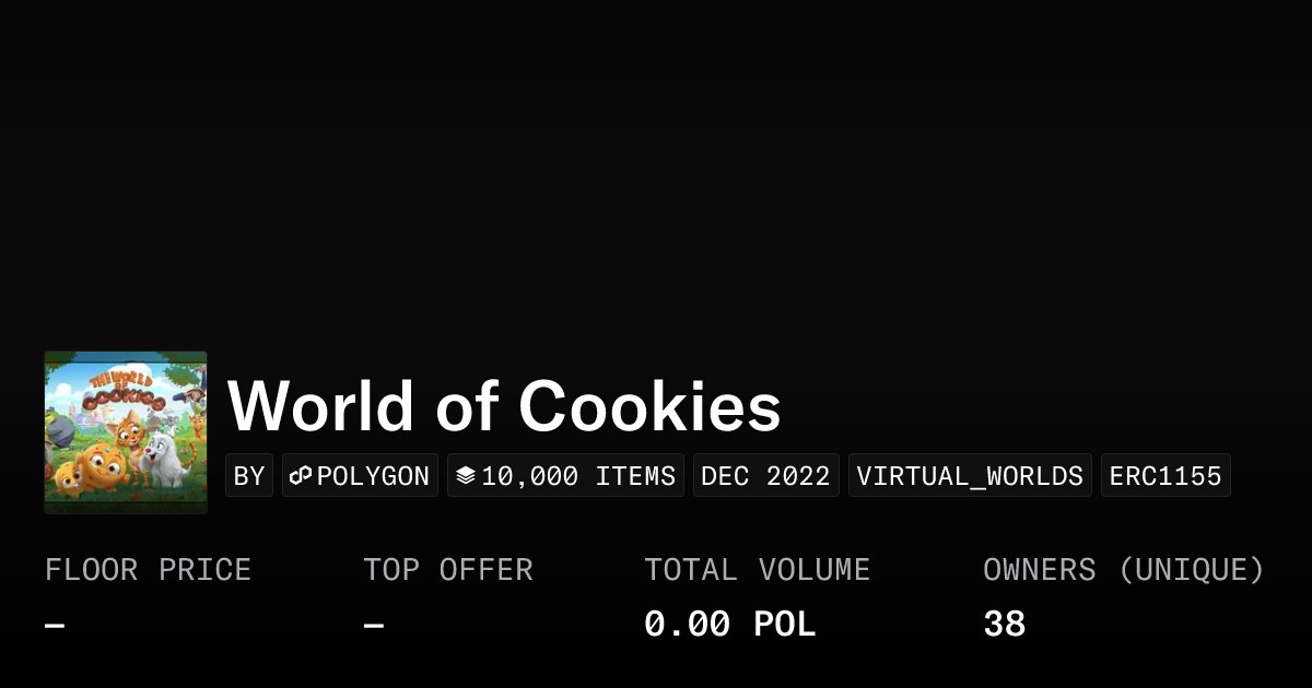 CookiesProtocol's tweet card. World of Cookies - Collection | OpenSea