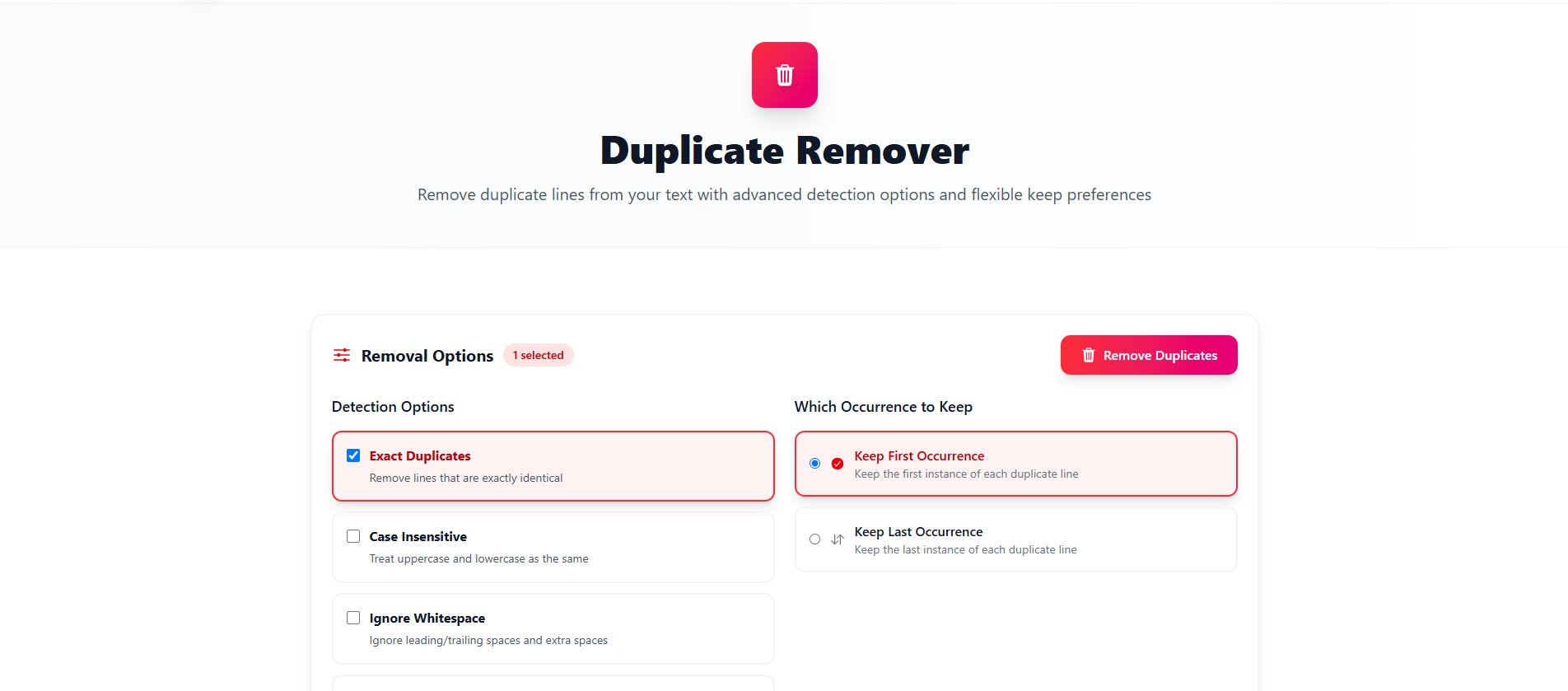 tcc_deepak's tweet card. Remove duplicate lines from text with advanced detection options for data cleaning.