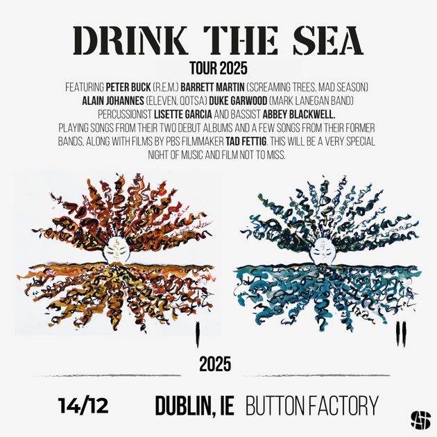 McGigMusic's tweet card. Drink The Sea is a new supergroup of world-renowned musicians who are considered to be some of the best songwriters in their bands from the 1990s. They include: Peter Buck, the founding guitarist and...