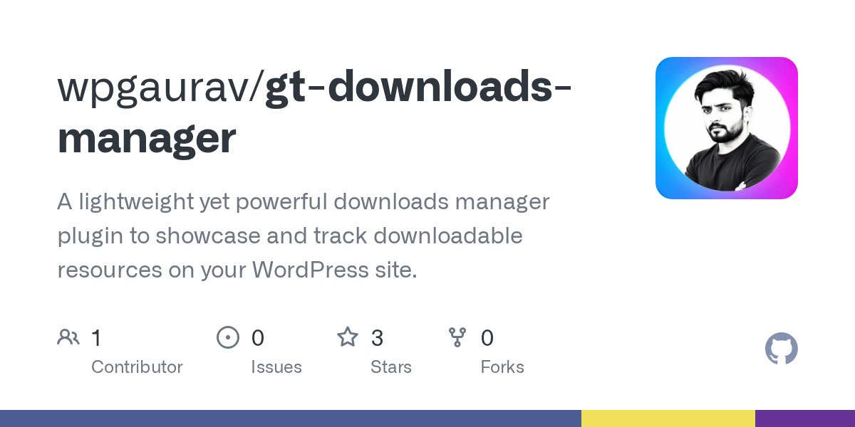 wpgaurav's tweet card. A lightweight yet powerful downloads manager plugin to showcase and track downloadable resources on your WordPress site. - wpgaurav/gt-downloads-manager