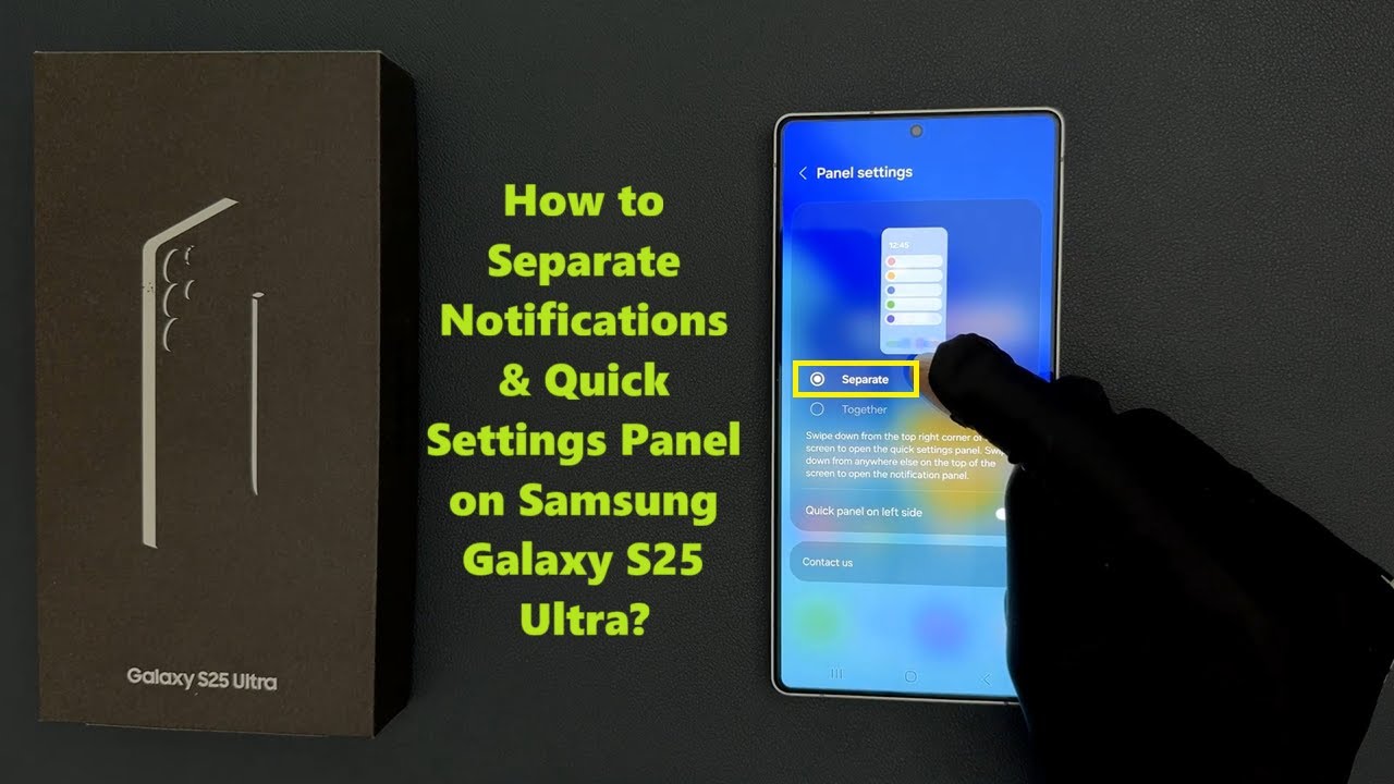 TechMeSpot's tweet card. How to Separate Notifications & Quick Settings Panel on Samsung...