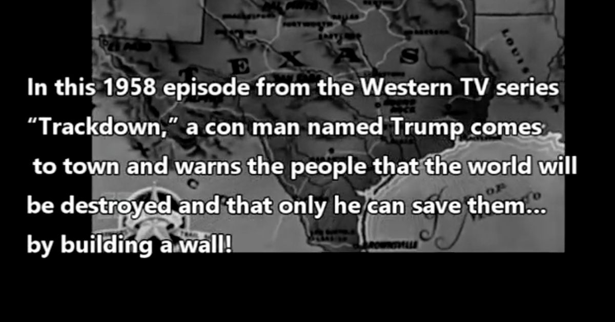 Mr_Big_Guy_'s tweet card. Did a 1950s TV Episode Feature a Character Named Trump Who Offered to Build a Protective Wall?