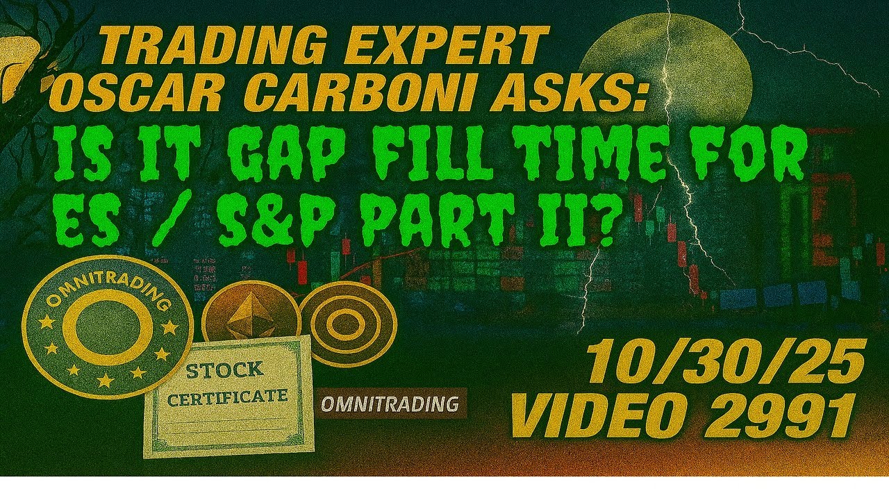 livewithoscar's tweet card. Part II Trading Expert Oscar Carboni Asks: Is It Gap Fill Time For ES...