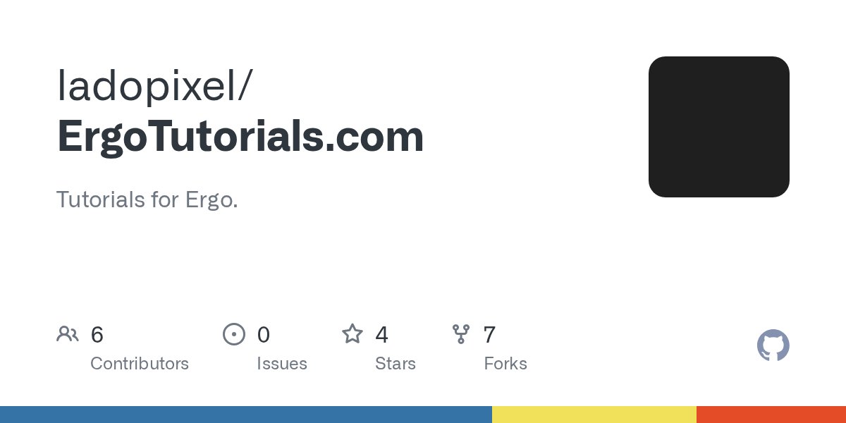ErgoTutorials's tweet card. Tutorials for Ergo. Contribute to ladopixel/ErgoTutorials.com development by creating an account on GitHub.