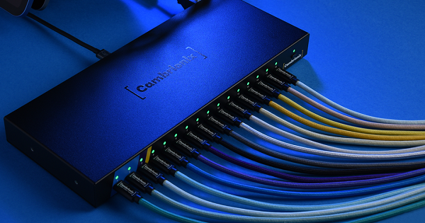 electronics_med's tweet card. Saelig introduces the Cambrionix ThunderSync5-C16 PD USB hub with Thunderbolt 5, offering 7x faster data, 8x faster charging, and intelligent remote device management. Ideal for testing, refurbishm...