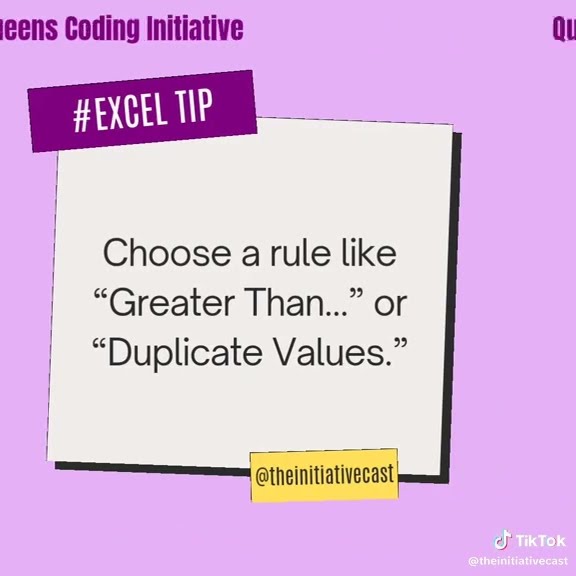 QueensCoding's tweet card. #conditionalformatting #exceltips #quci #Theinitiativecast #digital...
