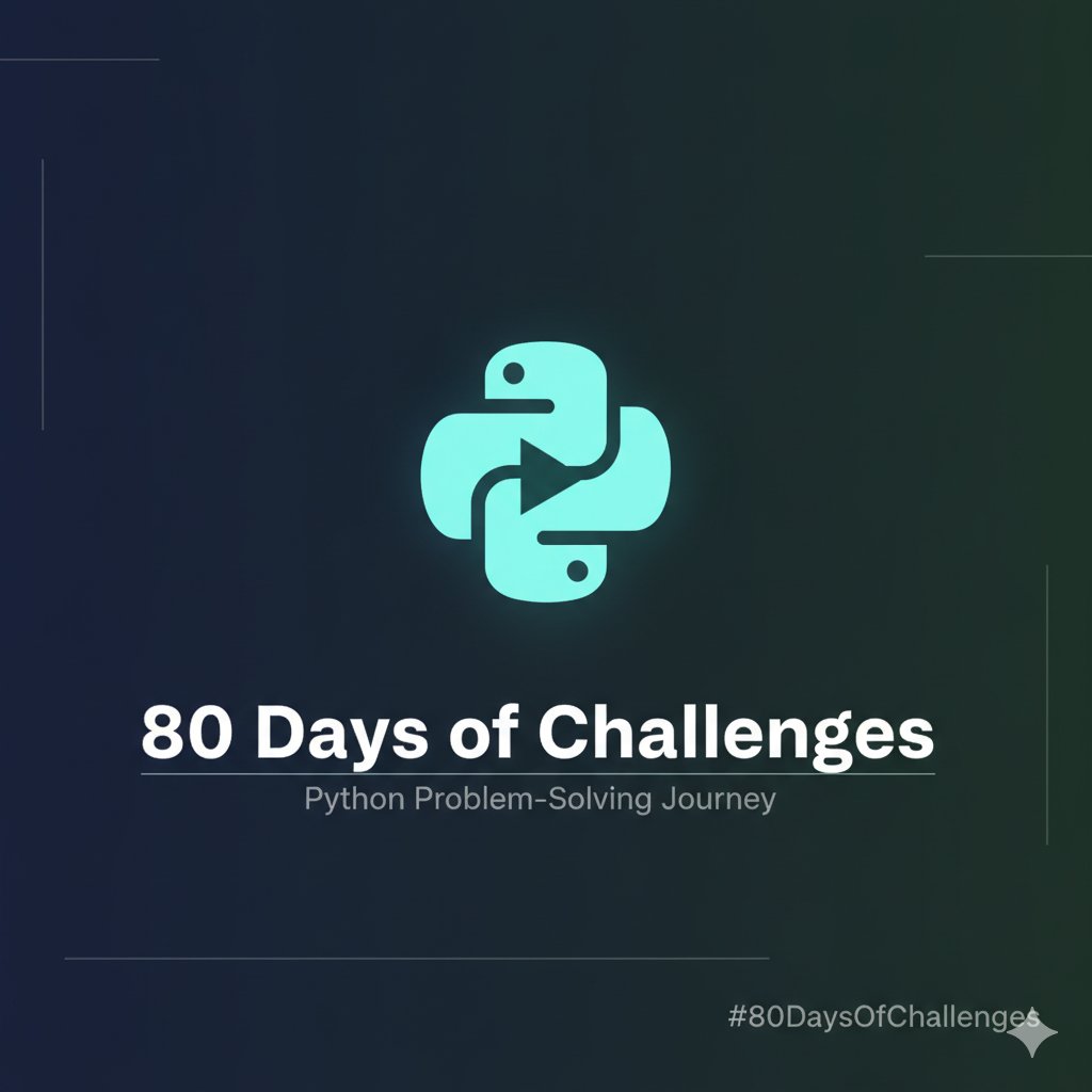 Shahrouzlogs's tweet card. 80 days of small Python challenges to strengthen logic, problem-solving, and coding fluency. - Sherouz/80-days-of-challenges
