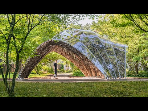 AnnaFischerLab's tweet card. livMatS Pavilion Project Video