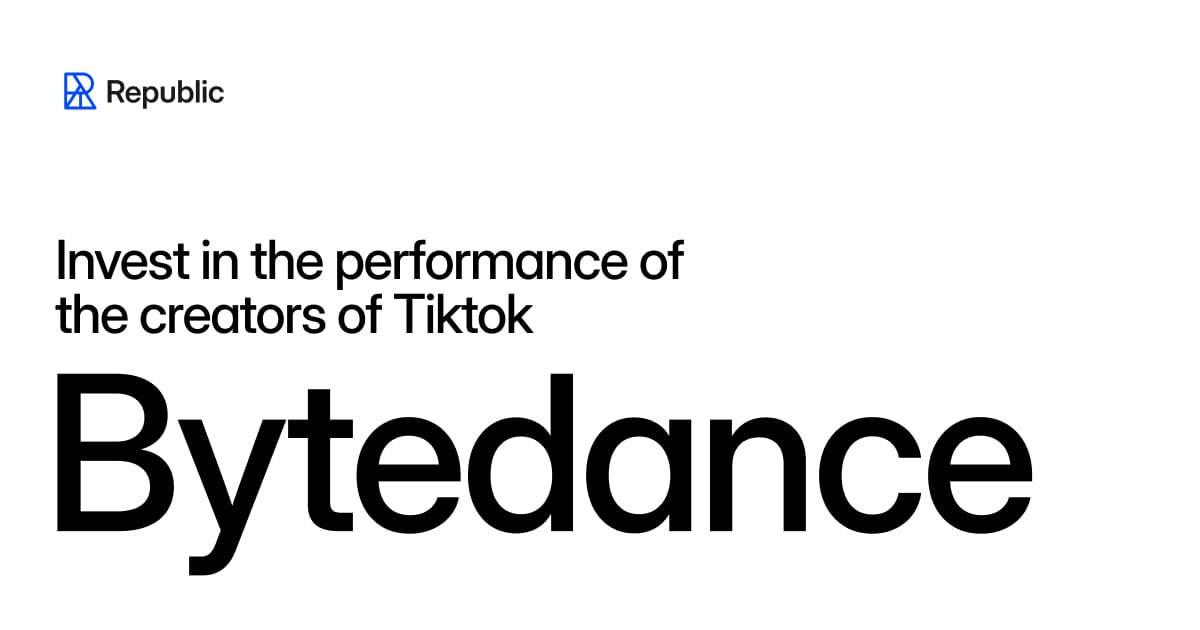 joinrepublic's tweet card. Invest in the performance of the creators of Tiktok
