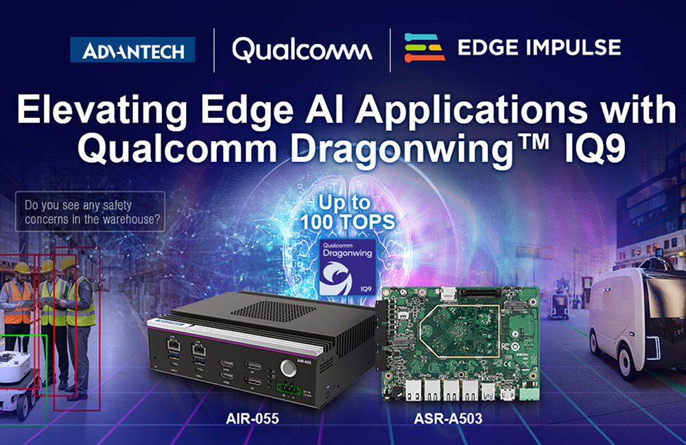 iotguide's tweet card. This collaboration combines Advantech's edge AI platforms with the Dragonwing IQ-9075 processor and the Edge Impulse developer platform.