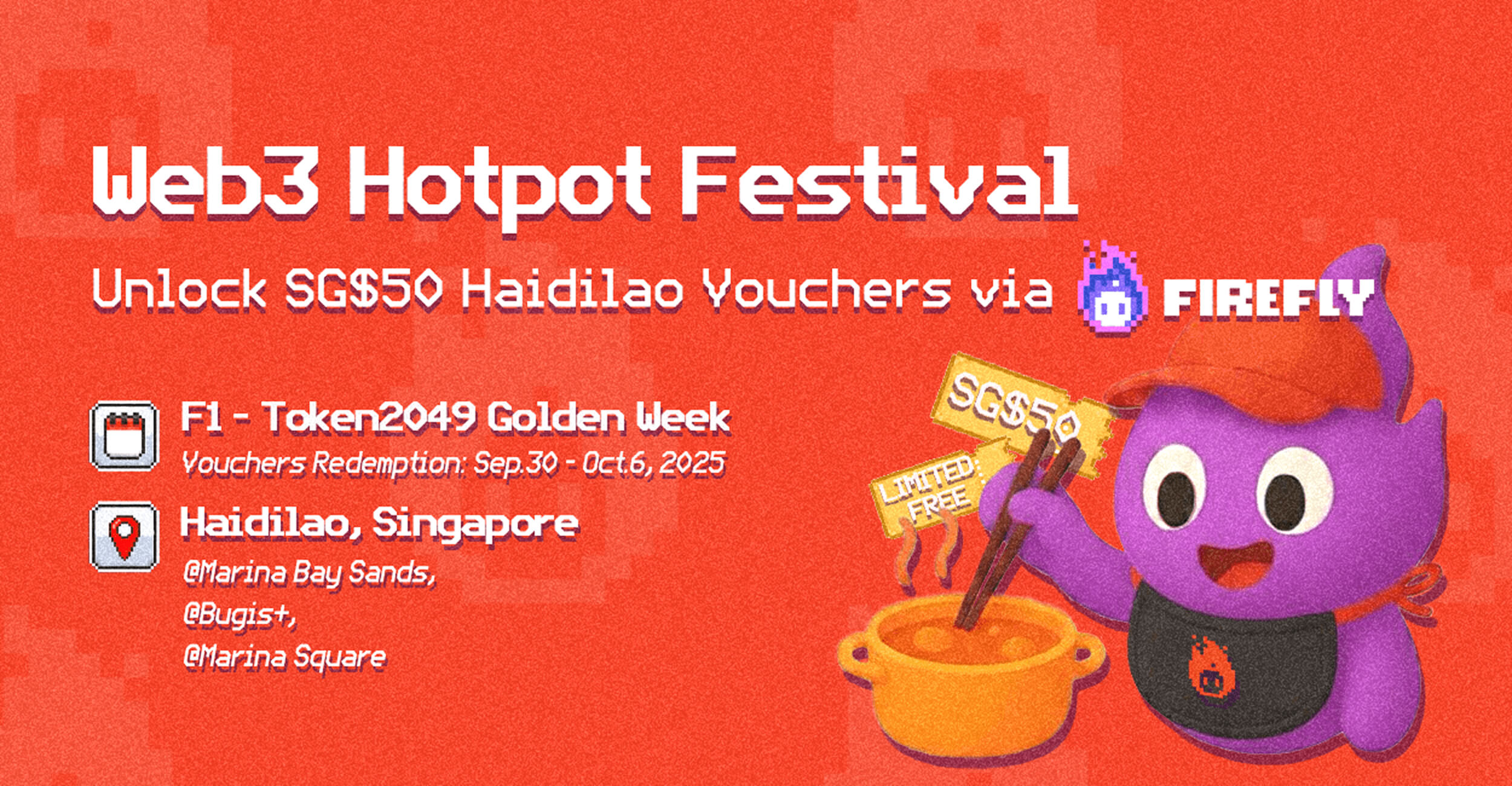 TakoProtocol's tweet card. Where Web3 meets hotpot this F1–Token2049 Golden Week