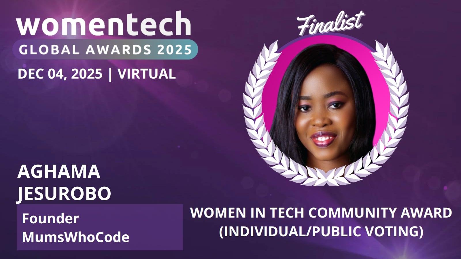 AghamaJesurobo's tweet card. WomenTech Network​ is a ​community that promotes ​gender diversity in tech and connects talented and skilled professionals with top companies and leading startups that value diversity, inclusion and...