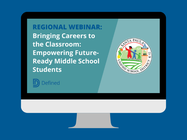 DefinedLearning's tweet card. In this complimentary webinar, you’ll learn how Santa Paula Unified School District implemented and utilizes Defined Careers at the middle school level to empower students to make informed decisions,...