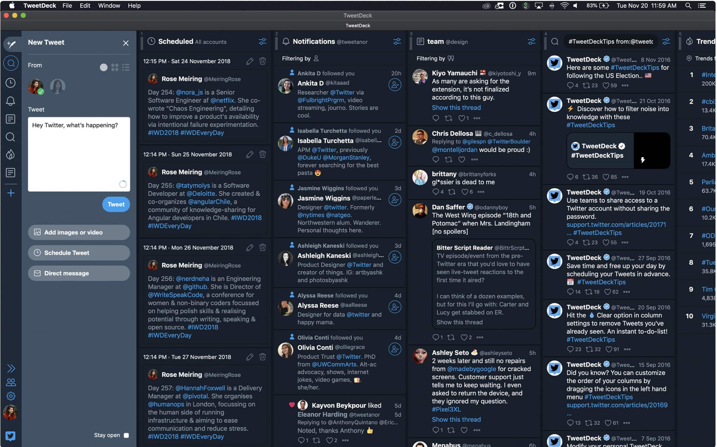 BitBaseHQ's tweet card. TweetDeck, the must-have Twitter app for any power user, just got a nice update on macOS that adds a gorgeous new dark mode. The version 3.10 release has