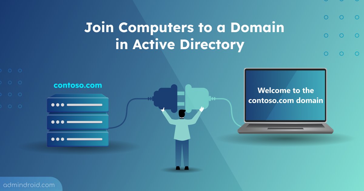AdmiinDroid's tweet card. Learn how to join computers to a domain using UI, PowerShell, and command-line tools for a seamless Active Directory onboarding.