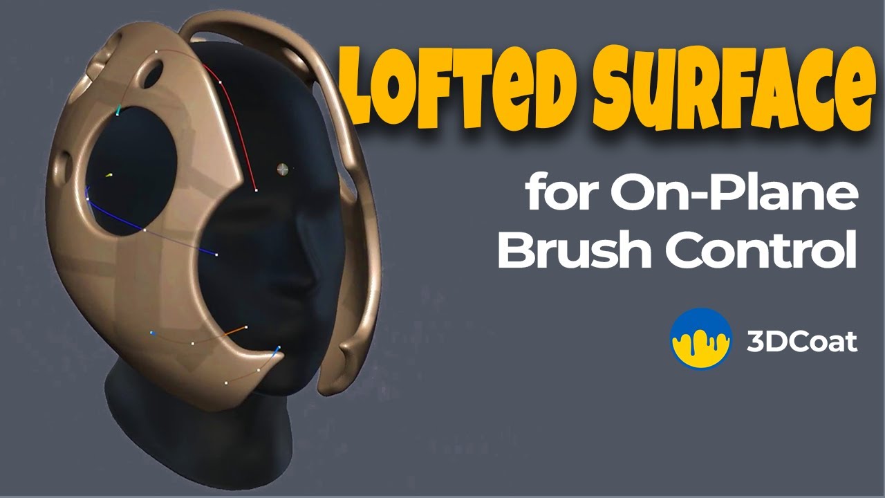 3DCoatWorkflow's tweet card. Lofted Surface for On-Plane Brush Control