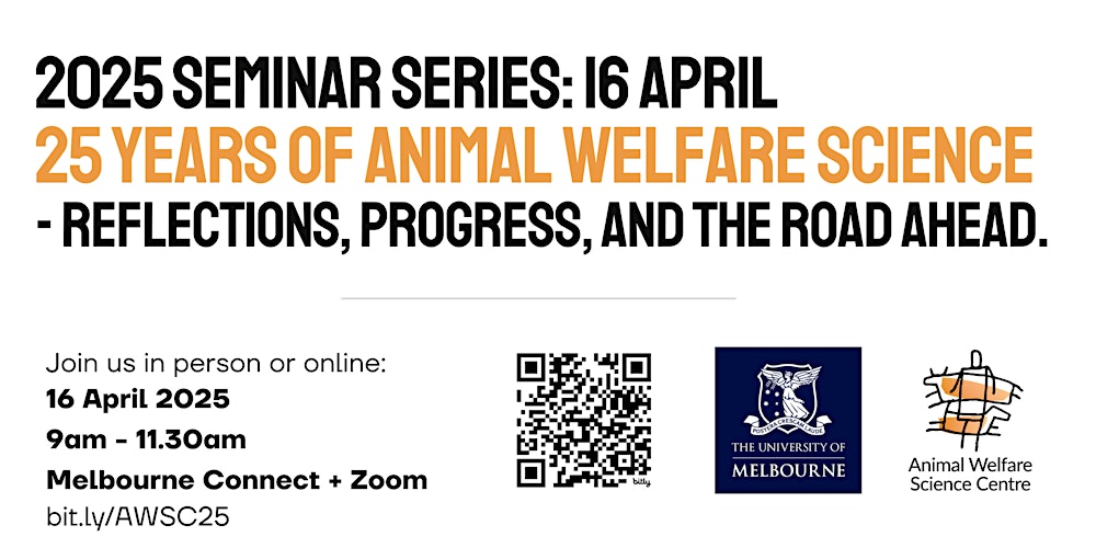 AWSciCent's tweet card. In 2025, celebrate a quarter century of animal welfare science with a look back, recognition of progress & discussion on future directions.