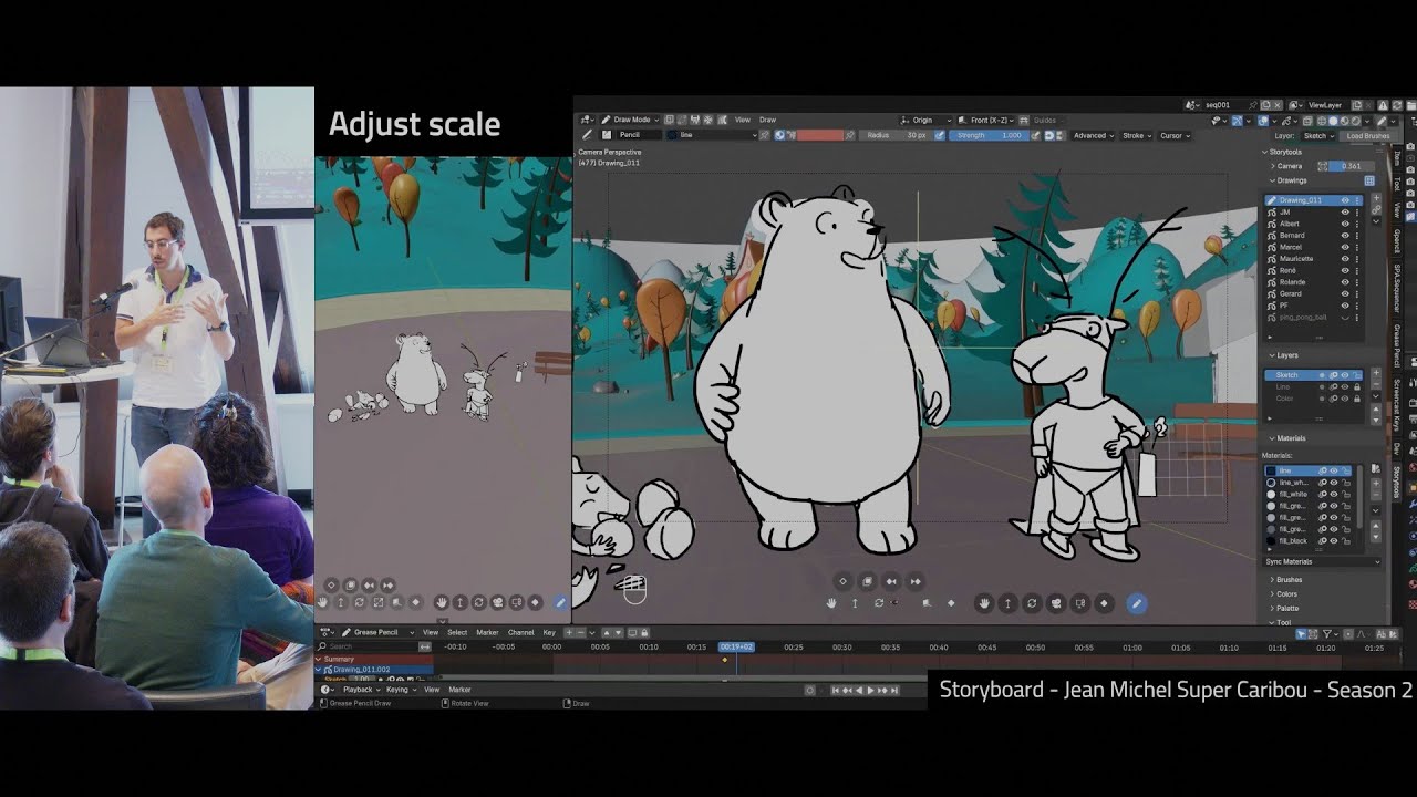 pullusb's tweet card. Developing Storytools — Blender Conference 2024