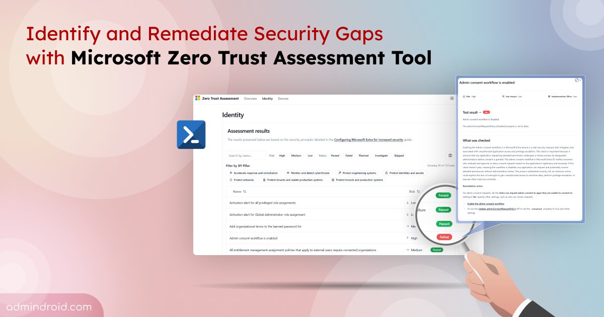 AdmiinDroid's tweet card. Learn how to install and run the Microsoft Zero Trust Assessment tool to identify security gaps and strengthen your Microsoft 365 tenant.